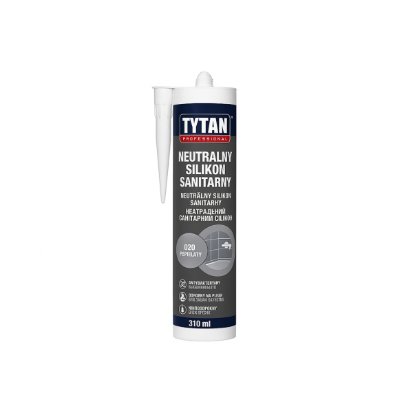 TYTAN PROFESSIONAL Neutralny Silikon Sanitarny 310 ml 020 popielaty CZ-PL-SK-UA