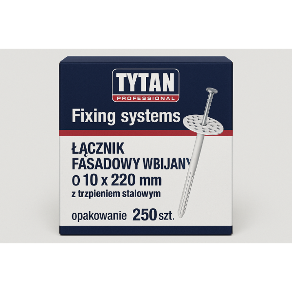 TYTAN PROFESSIONAL Fixing systems Łącznik fasadowy wbijany O 10 x 220 mm z trzpieniem stalowym opakowanie 250 szt. PL