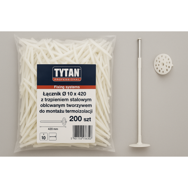 TYTAN PROFESSIONAL Fixing systems Łącznik O 10 x 420 z trzpieniem stalowym oblewanym tworzywem do montażu termoizolacji 200 szt