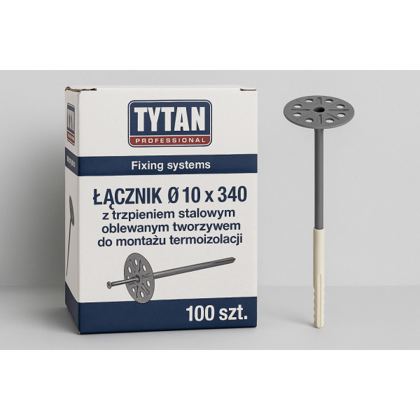TYTAN PROFESSIONAL Fixing systems Łącznik O 10 x 340 z trzpieniem stalowym oblewanym tworzywem do montażu termoizolacji 100 szt