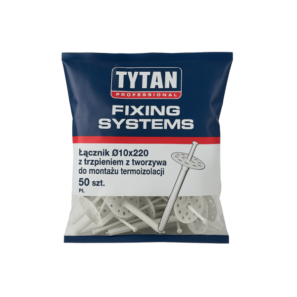 TYTAN PROFESSIONAL Fixing Systems Łącznik O10x220 z trzpieniem z tworzywa do montażu termoizolacji 50 szt PL