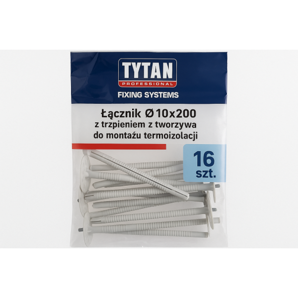 TYTAN PROFESSIONAL Fixing Systems Łącznik O10x200 z trzpieniem z tworzywa do montażu termoizolacji 16 szt PL