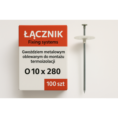 Zestaw łączników termoizolacji: Gwoździe metalowe 10x280 - 100 szt.