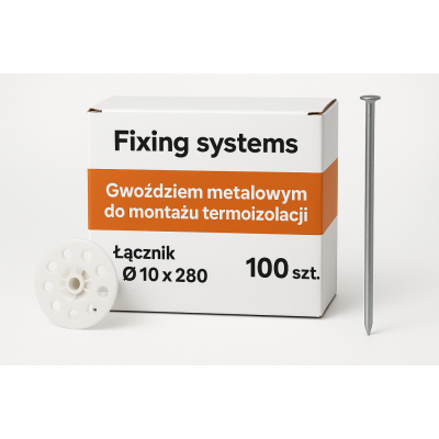 Naprawa systemów: Łącznik O 10 x 280 z Gwoździem metalowym - 100 szt.