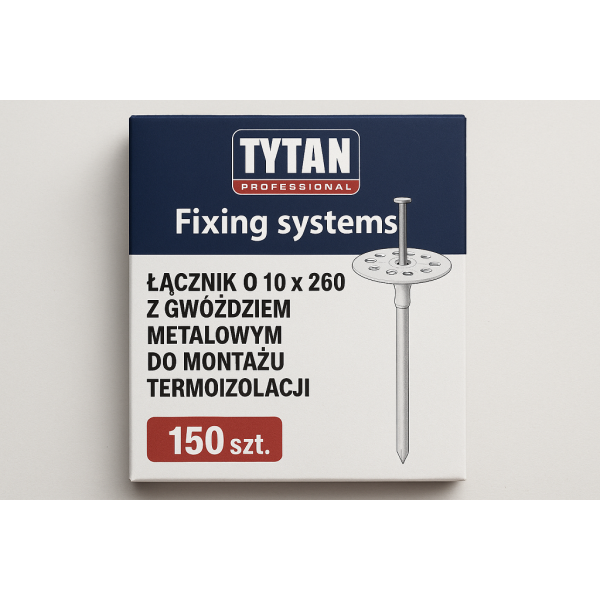 TYTAN PROFESSIONAL Fixing systems Łącznik O 10 x 260 z Fixing systems Gwoździem metalowym do montazu termoizolacji 150 szt PL