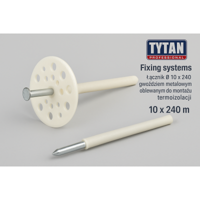 Innowacyjny łącznik termoizolacji: TYTAN PROFESSIONAL O 10 x 240 z gwoździem metalowym