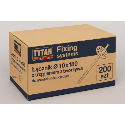Zestaw łączników termoizolacji 10x180 z trzpieniem - 200 szt.