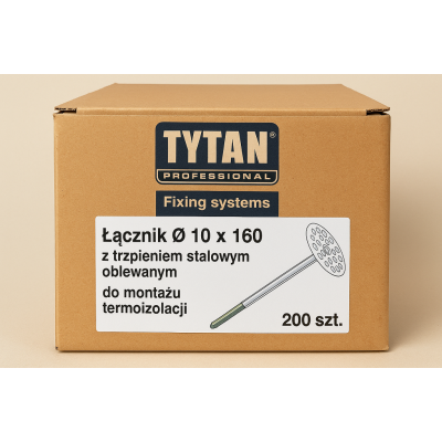 Zestaw łączników termoizolacji 10x160 z trzpieniem - 200 szt.