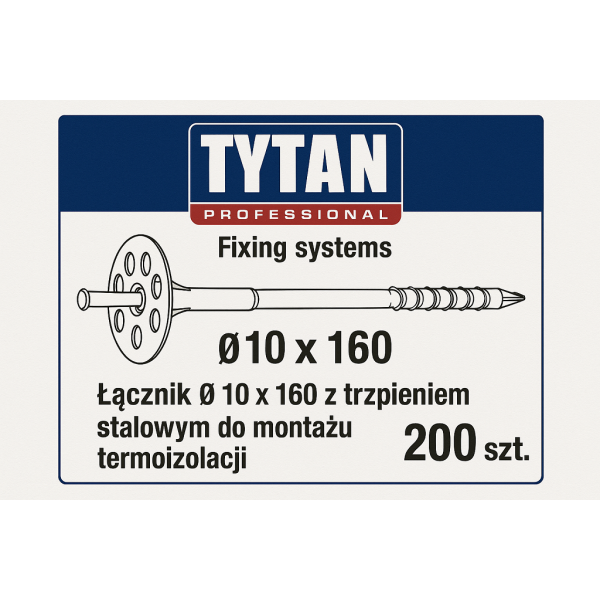 TYTAN PROFESSIONAL Fixing systems Łącznik O 10 x 160 z trzpieniem stalowym do montażu termoizolacji 200 szt PL