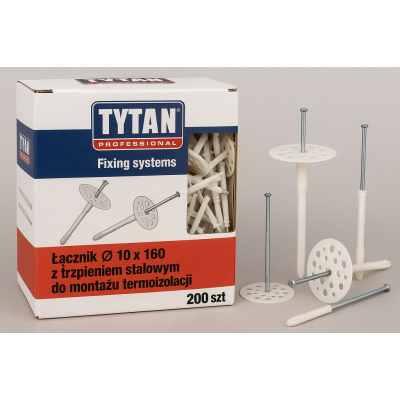 Złącznik termoizolacji 10x160 z trzpieniem stalowym - 200 szt.