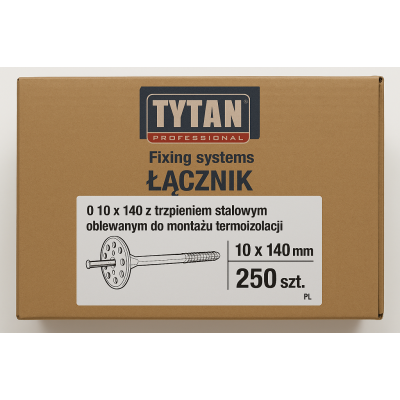 Innowacyjne łączniki do termoizolacji - TYTAN PROFESSIONAL O 10 x 140 z trzpieniem - 250 szt.