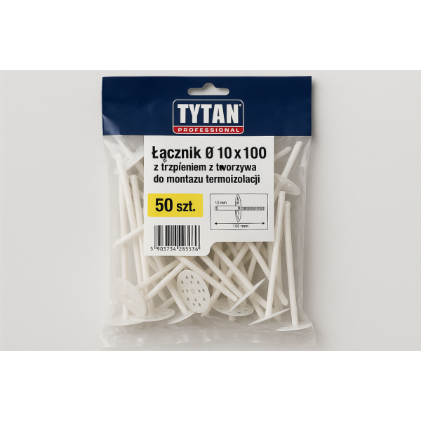 TYTAN PROFESSIONAL Fixing systems Łącznik O 10 x 100 z trzpieniem z tworzywa do montażu termoizolacji 50 szt PL
