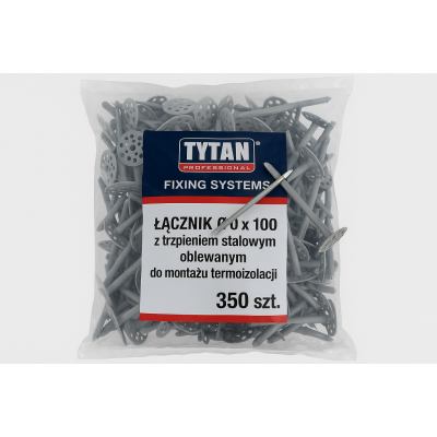 Zestaw łączników termoizolacji 10x100 z trzpieniem - 350 szt.