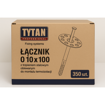 Zestaw łączników termoizolacji 10x100 z trzpieniem - 350 szt.