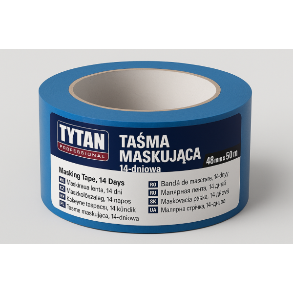TYTAN PROFESSIONAL Taśma Maskująca 14-dniowa 48mm x 50m niebieski BG-CZ-HU-KZ-PL-RO-RU-SK-UA