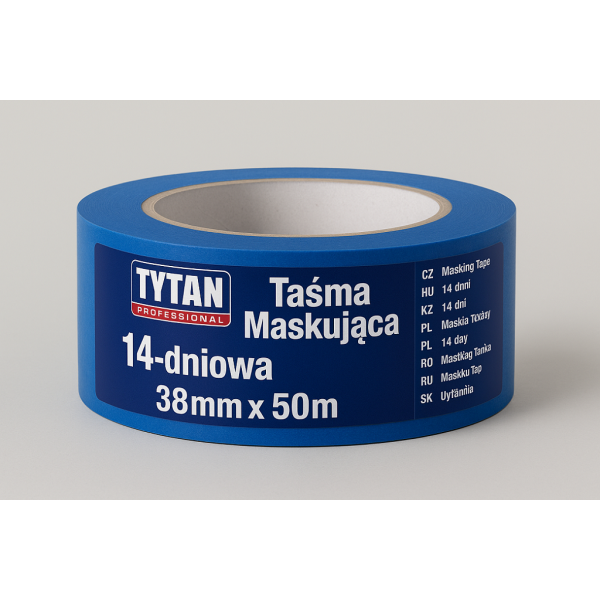 TYTAN PROFESSIONAL Taśma Maskująca 14-dniowa 38mm x 50m niebieski BG-CZ-HU-KZ-PL-RO-RU-SK-UA