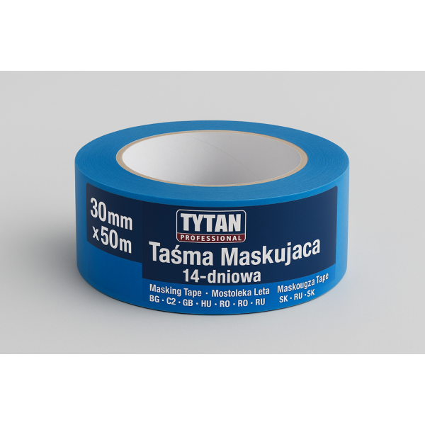 TYTAN PROFESSIONAL Taśma Maskująca 14-dniowa  30mm x 50m niebieski  BG-CZ-GB-HU-PL-RO-RU-SK