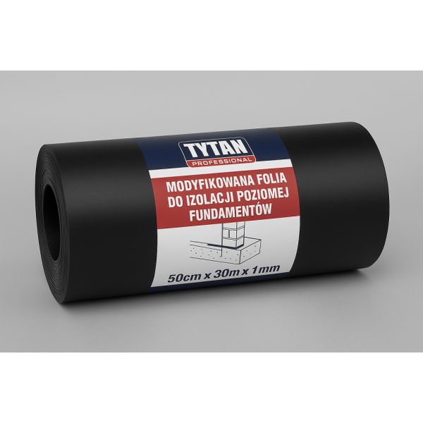 TYTAN PROFESSIONAL Modyfikowana folia do izolacji poziomej fundamentów 50cm x 30m x 1mm PL
