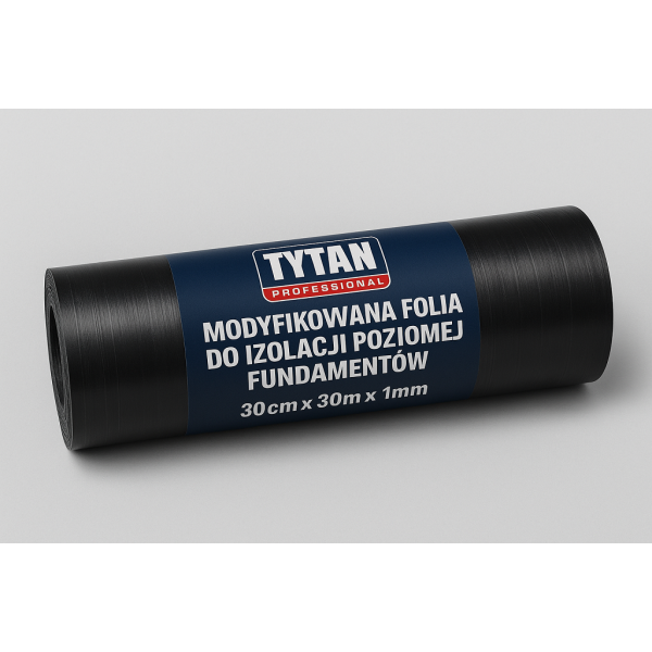 TYTAN PROFESSIONAL Modyfikowana folia do izolacji poziomej fundamentów 30cm x 30m x 1mm PL