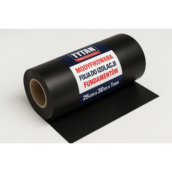 TYTAN PROFESSIONAL Modyfikowana folia do izolacji poziomej fundamentów 25cm x 30m x 1mm PL