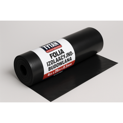 Folia izolacyjno-budowlana TYTAN PROFESSIONAL - 4m x 25m x 0,3mm - Czarny