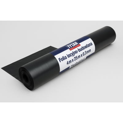 Folia izolacyjno-budowlana TYTAN PROFESSIONAL - 4m x 25m x 0,3mm - Czarny