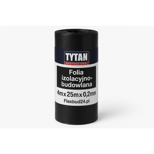 TYTAN PROFESSIONAL Folia izolacyjno-budowlana 4m x 25m x 0,2mm czarny PL