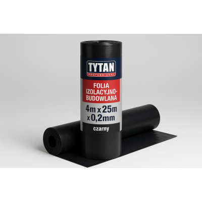 Folia izolacyjno-budowlana TYTAN PROFESSIONAL - Czarna 4m x 25m x 0,2mm
