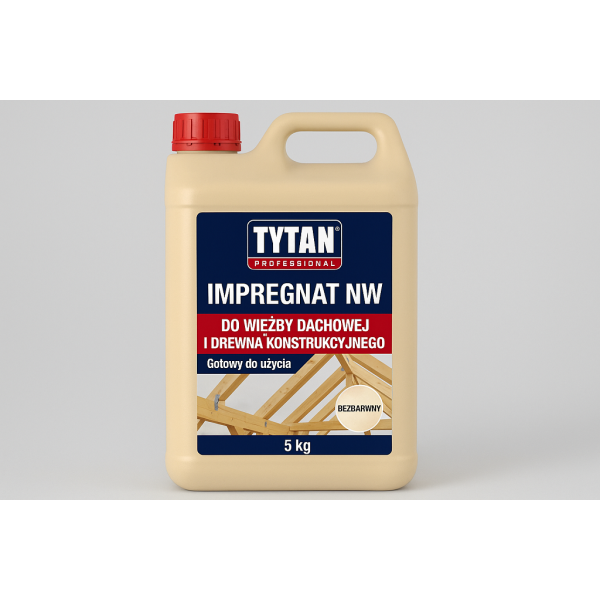 TYTAN PROFESSIONAL Impregnat NW do Więźby Dachowej i Drewna Konstrukcyjnego Gotowy do użycia 5 kg bezbarwny PL