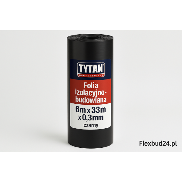 TYTAN PROFESSIONAL Folia izolacyjno-budowlana 6m x 33m x 0,3mm czarny PL