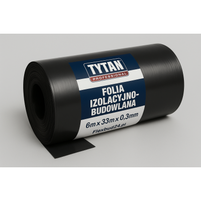 Folia izolacyjno-budowlana TYTAN PROFESSIONAL 6m x 33m x 0,3mm - Czarny
