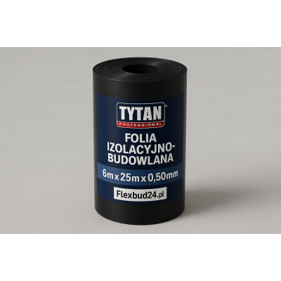 Folia izolacyjno-budowlana TYTAN PRO 6m x 25m czarna