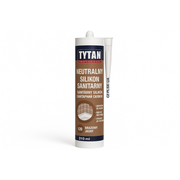TYTAN PROFESSIONAL Neutralny Silikon Sanitarny 310 ml 120 brązowy jasny CZ-PL-SK-UA