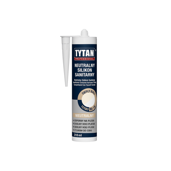 TYTAN PROFESSIONAL Neutralny Silikon Sanitarny 310 ml 080 biały ciepły CZ-PL-SK-UA