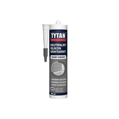 Tytan Professional Neutralny Silikon Sanitarny 310 ml - Szary Ciemny